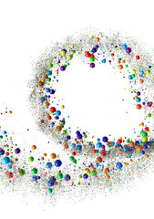 Confetti, paper triangle on the floor, fancy, colorful, celebration party