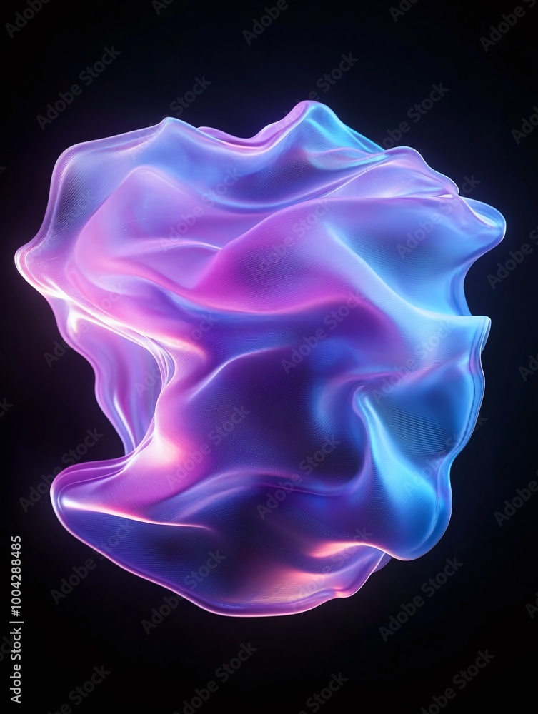 Poster abstract shape with vibrant colors in a fluid design on a dark background. a minimalist poster in me