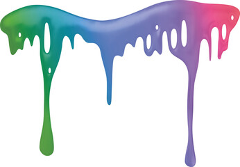 Rainbow colored slime mucus drip