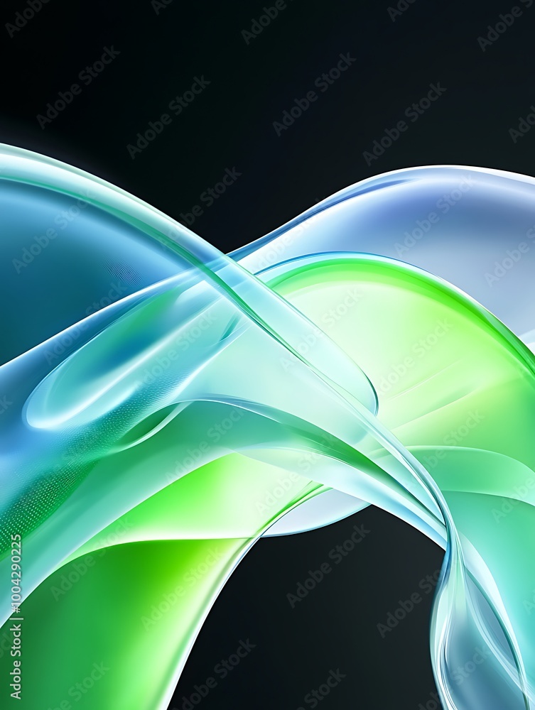 Poster abstract wave design in blue and green colors, perfect for backgrounds or visual elements. a minimal