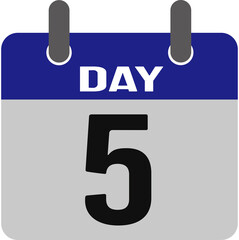illustration of a daily calendar. Calendar day 5