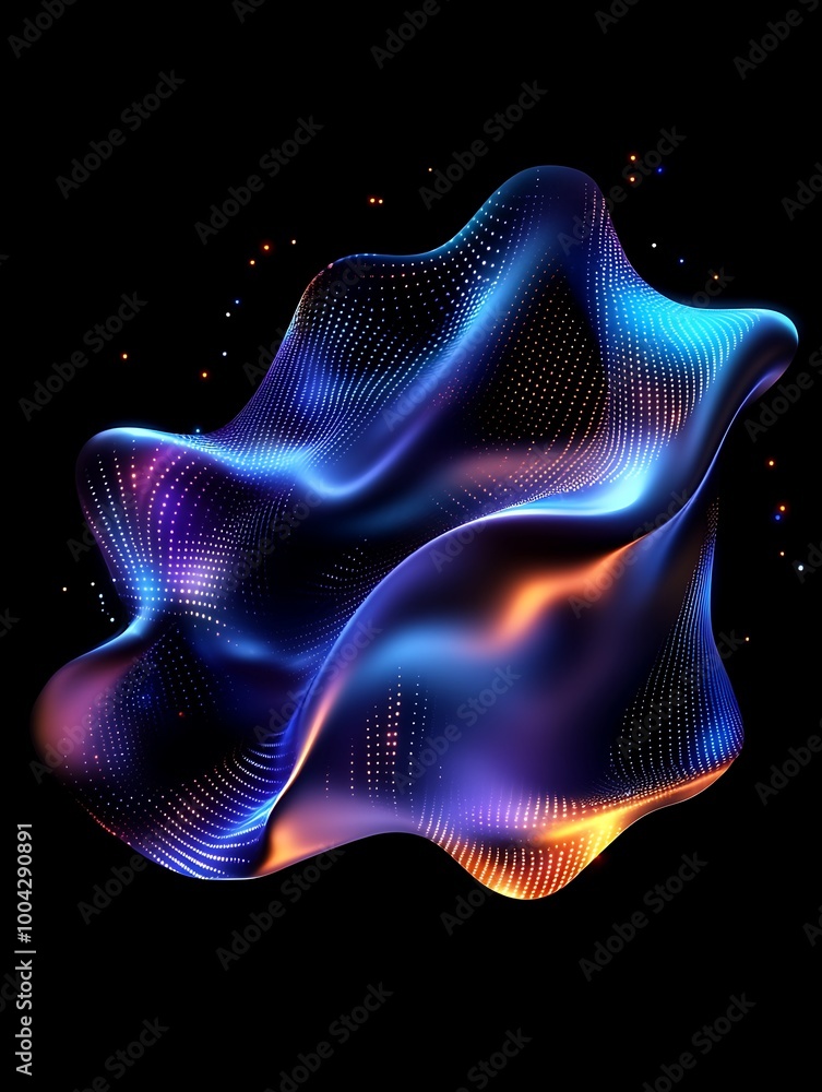 Poster abstract wave form in vibrant colors, ideal for modern design projects and digital art. a minimalist