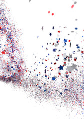 Confetti - White banner with colorful Confetti.