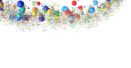 Confetti, paper triangle on the floor, fancy, colorful, celebration party