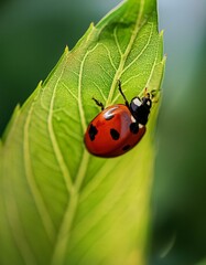 Fototapeta premium Ladybug on a leaf