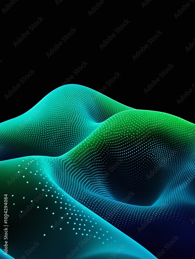 Poster abstract wave pattern with vibrant colors and a smooth overlay, ideal for tech and design visuals.