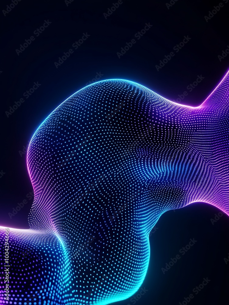 Poster abstract wave patterns in bright neon colors create a modern and dynamic visual effect. a minimalist
