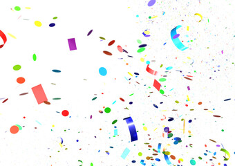 Sunburst and colorful confetti background frame illustration