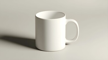 kubek, biały, ceramika, minimalistyczne, zbliżenie, szare tło, pastelowe, prostota, kawa, herbata, delikatne, jasne kolory, nowoczesny design, prosty styl, codzienność, czystość, picie, filiżanka, cod