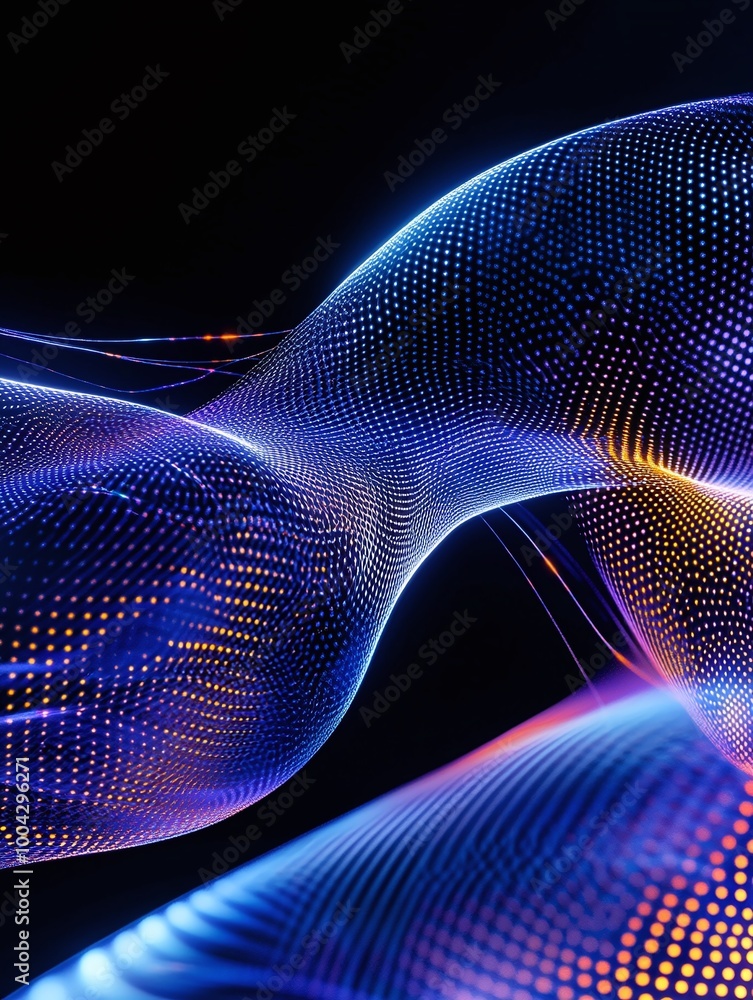 Aufkleber abstract waves of light displaying vibrant colors in a fluid motion, perfect for creative and techno