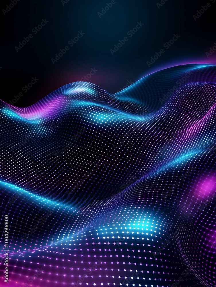 Poster abstract waves with vivid colors create a dynamic visual experience against a dark backdrop. a minim