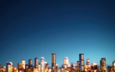 Naklejka premium City skyline at night with lights polluting the sky, illustrating the impact of light pollution on the environment