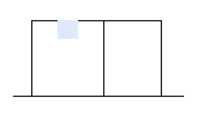 A minimalist drawing of a house with simple lines and geometric shapes. Clean lines and a basic rooftop lend a modern and organized feel. Ideal for architecture, modern design, minimalism, clean