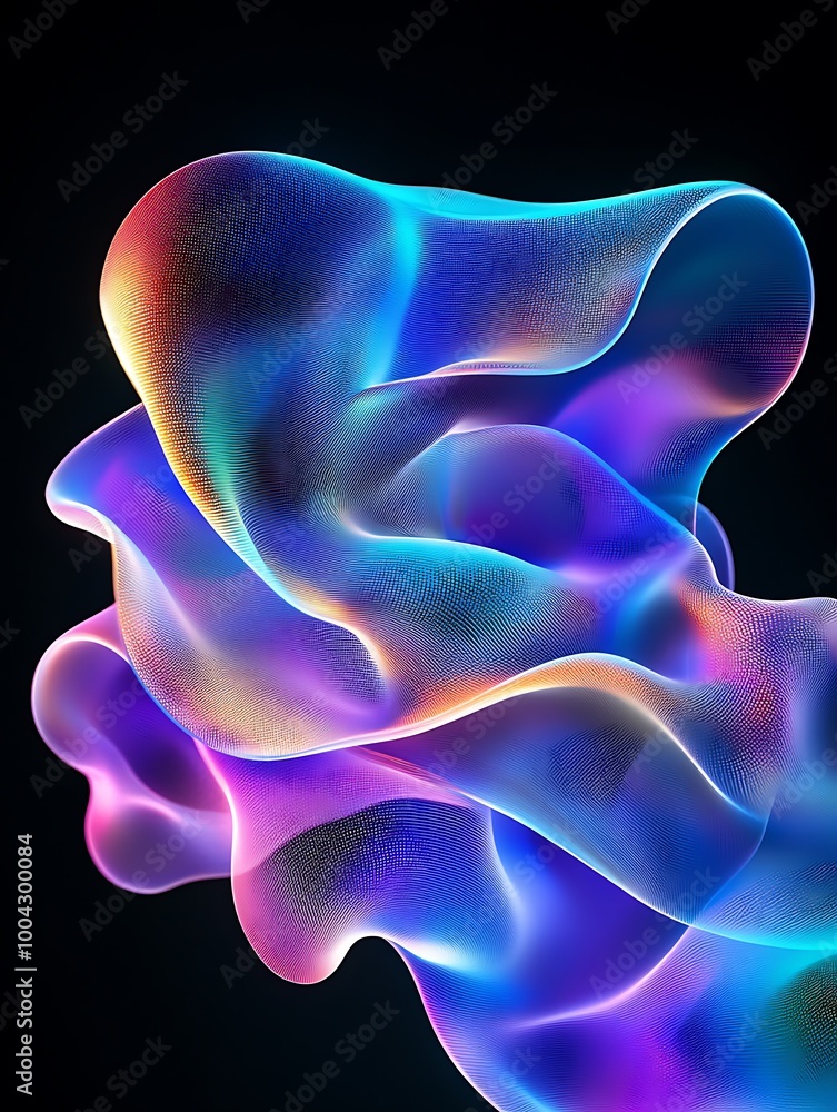 Aufkleber colorful abstract design with flowing shapes and vibrant gradients on a dark background. a minimalis