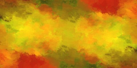 Fototapeta premium Abstract Watercolor marbled painting Chalkboard. Yellow orange background with distressed vintage texture. vibrant watercolor gradient transitions from fiery red and orange to sunny yellow and serene.