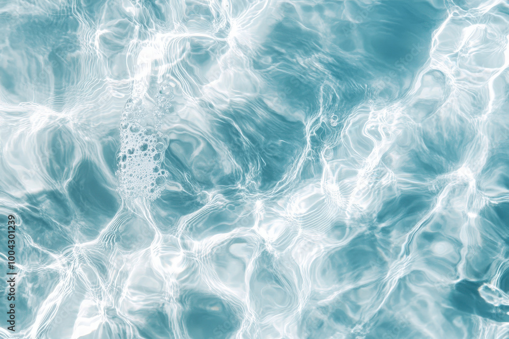 Aufkleber turquoise water ripples in soft sunlight, creating mesmerizing patterns and reflections in a serene 