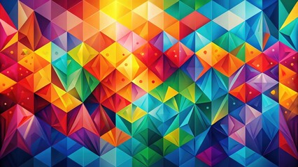 Vibrant abstract painting with colorful geometric shapes in modern art style