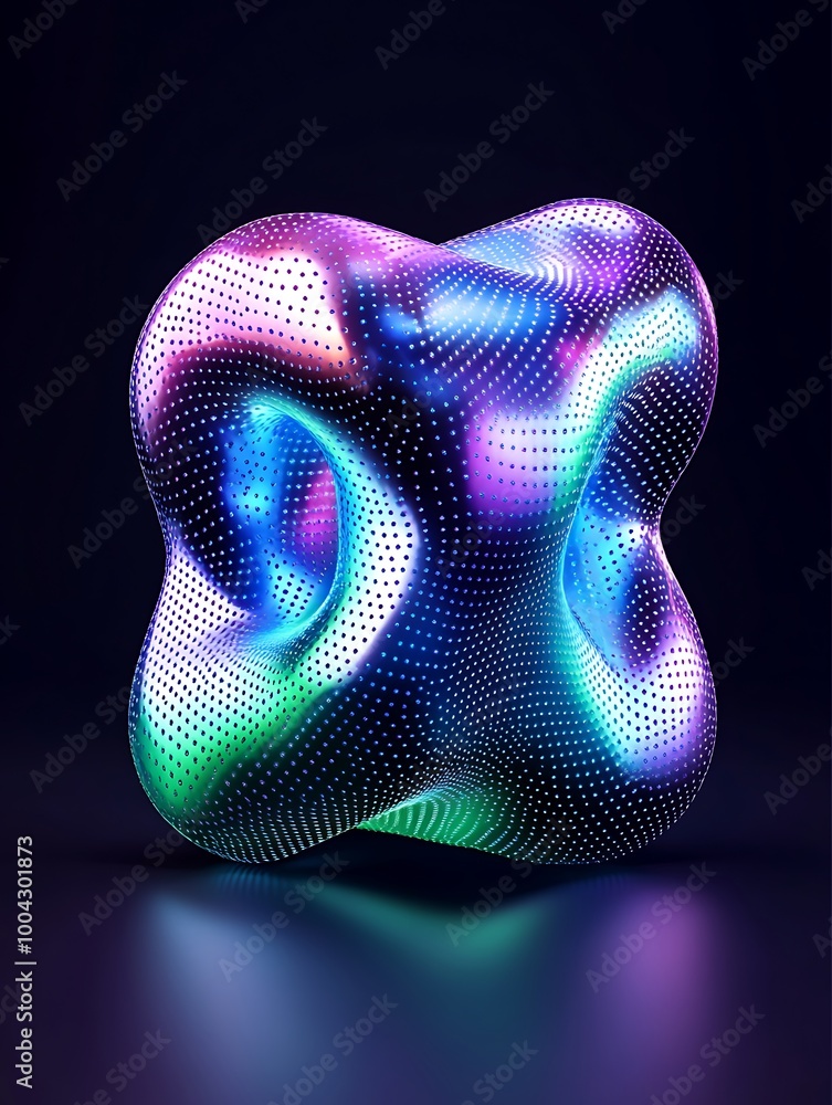 Poster colorful abstract shape with a dynamic glow, ideal for modern design applications and digital art. a