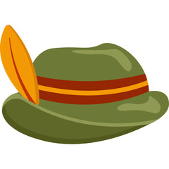 Bavarian Hat Oktoberfest. Vector  Illustration