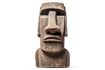 Architecture statue totem white background.