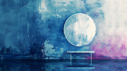 Obraz premium Mirror furniture Background watercolor