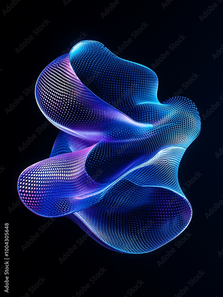 Poster colorful abstract wave design with intricate patterns against a dark background. a minimalist poster