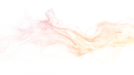 Fototapeta premium abstract red orange pink smoke wavy lines curling isolated on transparent background