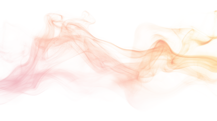 abstract orange red yellow smoke wavy lines curling isolated on transparent background