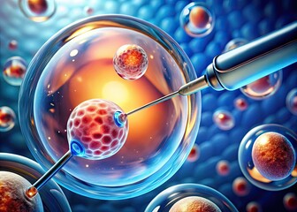 In Vitro Fertilization Process with Intracytoplasmic Sperm Injection in a Laboratory Setting