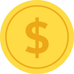 Isolated golden coin vector
