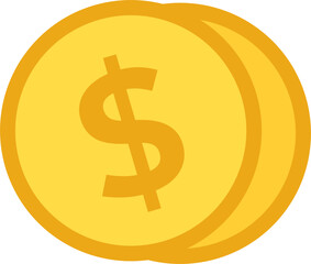 Isolated golden coin vector