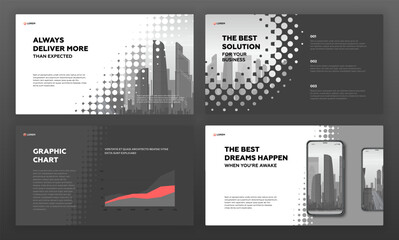 Fototapeta premium Business presentation template set. Use for presentation background, brochure design, website slider, landing page, annual report.