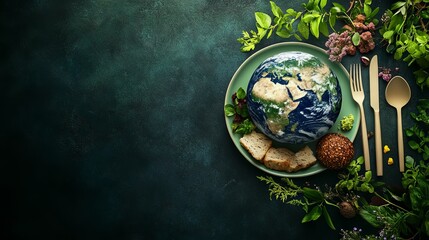 Earth on a Plate: A Concept for World Environment Day, AI generated illustration