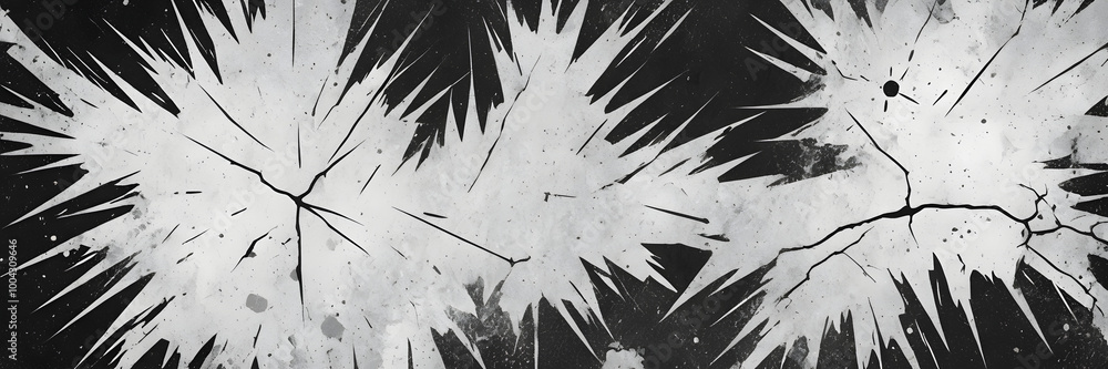 Poster abstract texture: a dramatic, high-contrast black and white abstract background features sharp, angu