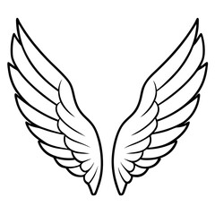 Fototapeta premium Delicate Feathered Wings in Vector Art