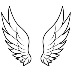 Delicate Feathered Wings in Vector Art