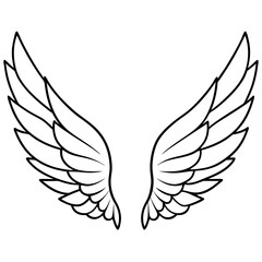 Delicate Feathered Wings in Vector Art