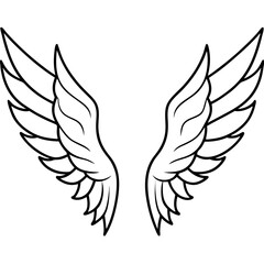 Delicate Feathered Wings in Vector Art