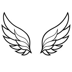 Delicate Feathered Wings in Vector Art