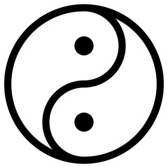 Yin Yang Symbol. Simple Spiritual Logo Icon.