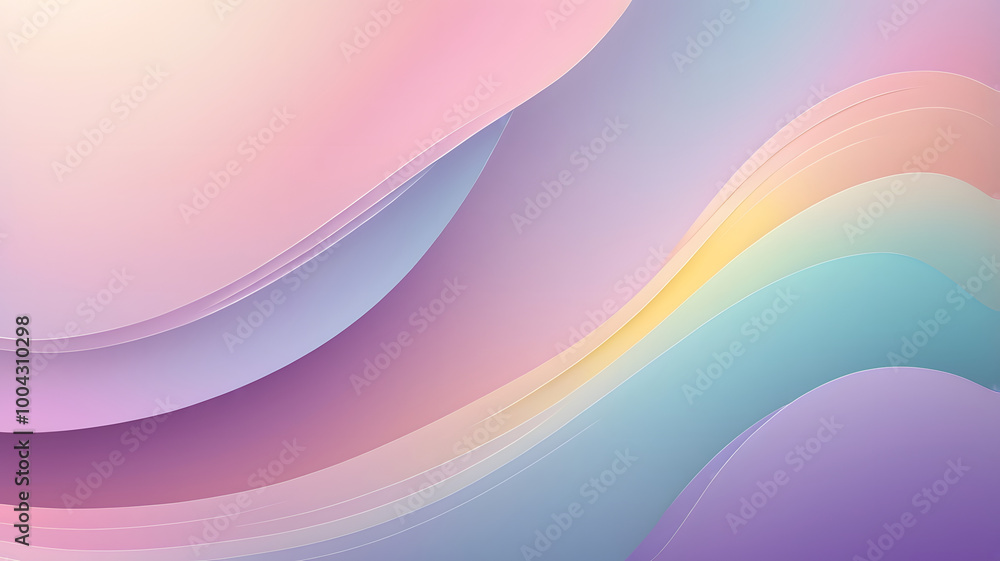 Poster abstract pastel waves: a mesmerizing abstract background featuring smooth pastel waves in a spectrum