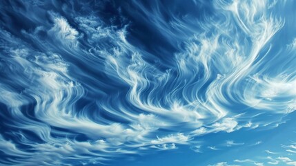 Obraz premium Swirling Currents of Ethereal Blue Clouds in Dynamic Atmospheric Motion