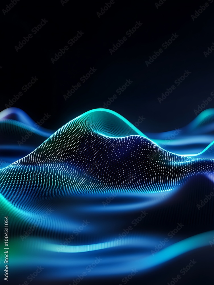 Poster dynamic abstract wave patterns in vibrant colors create a mesmerizing visual experience against a da