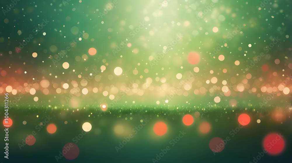Poster sparkling green abstract background: a mesmerizing blend of soft green and warm hues, creating a dre