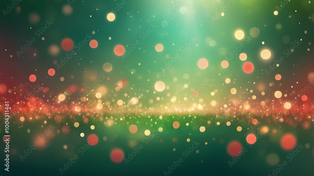 Poster sparkling green and red bokeh: a mesmerizing backdrop of green and red bokeh lights, capturing the e