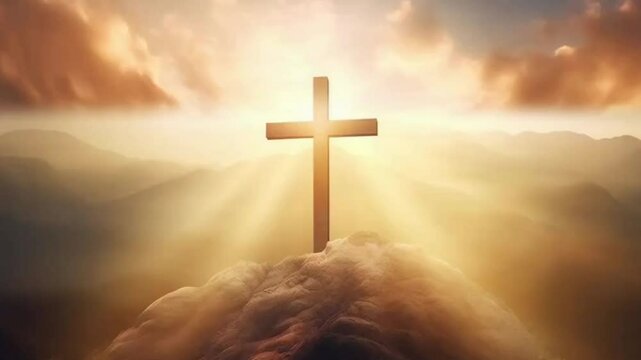 crucifixo iluminado cruz de cristo renascido 