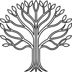 Stylized Tree with Intricate Branch Patterns Vector