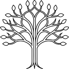 Stylized Tree with Intricate Branch Patterns Vector
