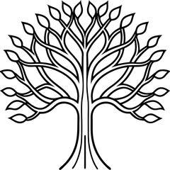 Stylized Tree with Intricate Branch Patterns Vector