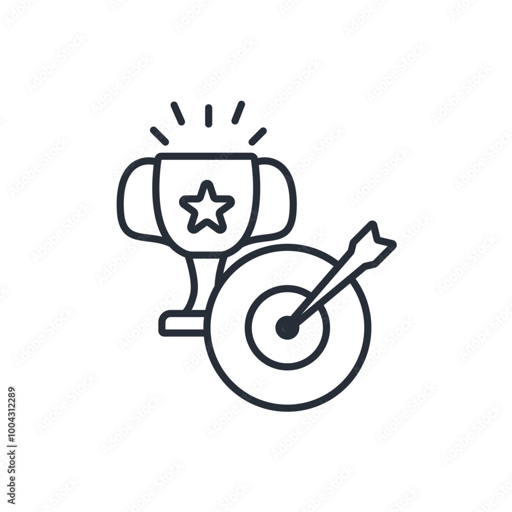 Poster accomplishment icon. vector.editable stroke.linear style sign for use web design,logo.symbol illustr